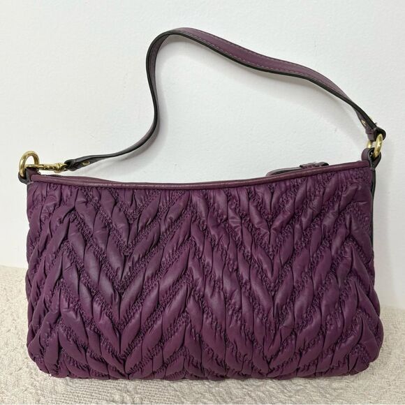 Coach 70th Anniversary Madison Quilted Nylon Demi Bag 46716 Plum Purple Wristlet - Picture 7 of 10